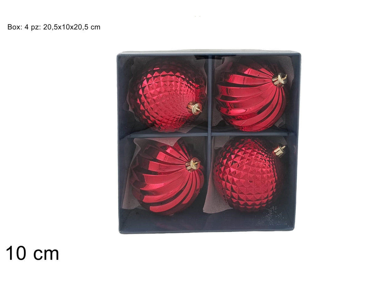 PALLINE ROSSE 10 CM 4PZ