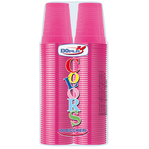 DOPLA COLORS - 100 Bicchieri di plastica