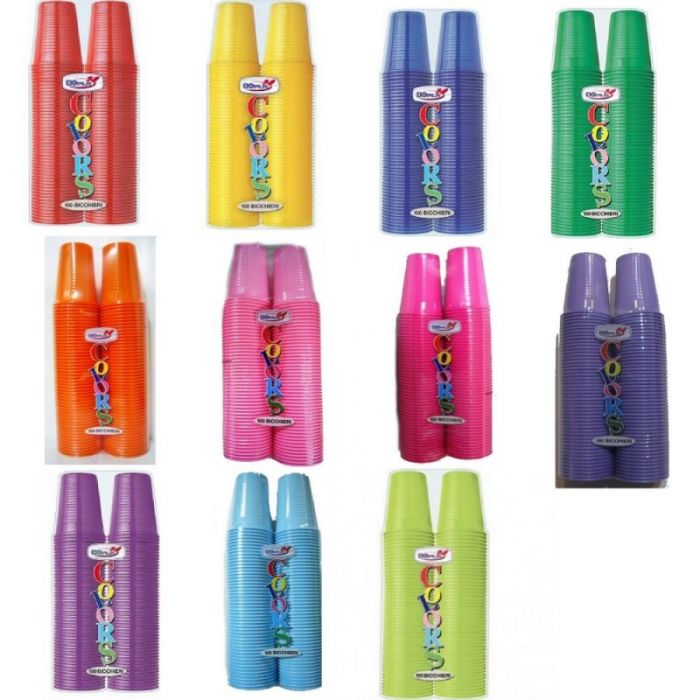 DOPLA COLORS - 100 Bicchieri di plastica