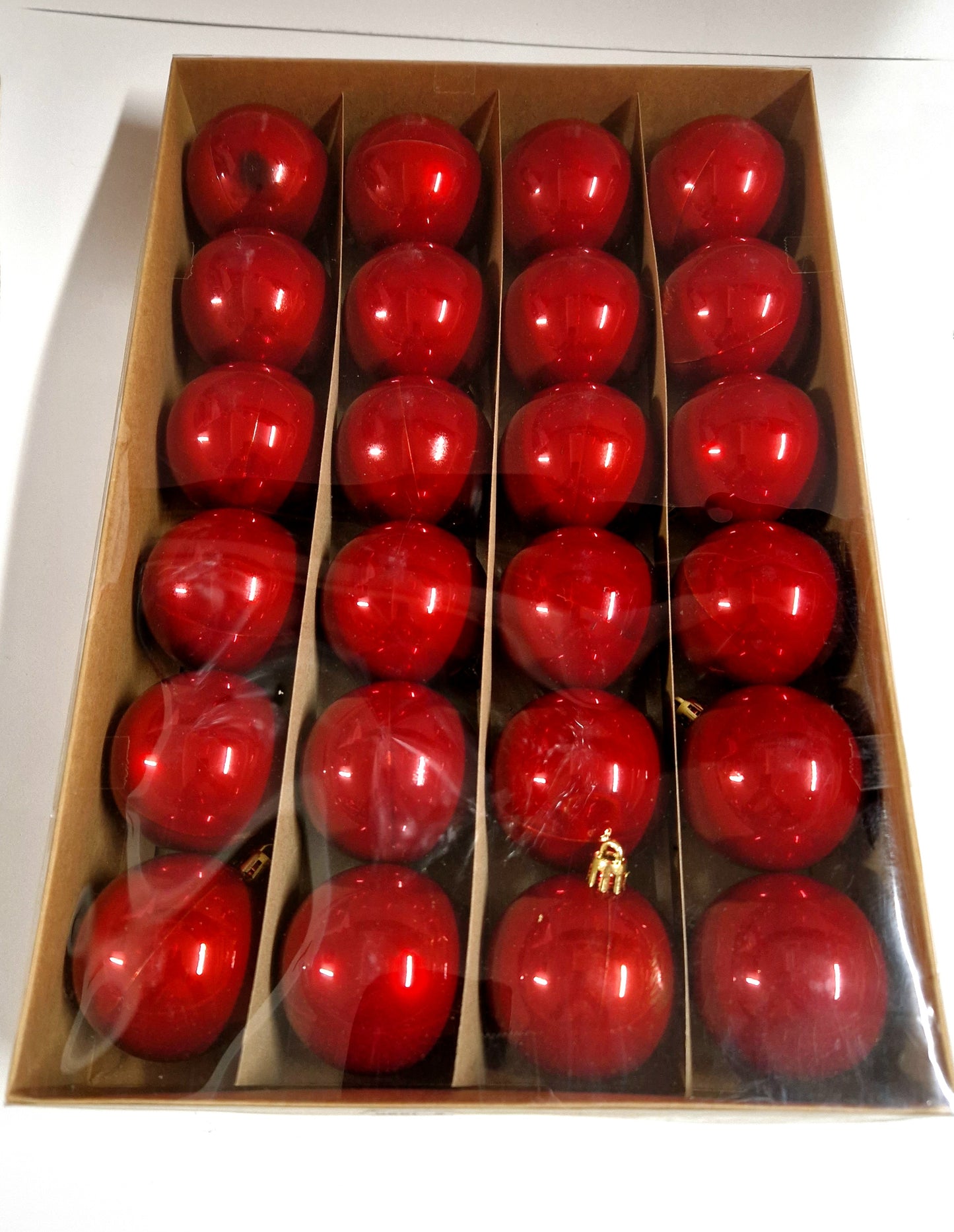 CONFEZIONE 24 SFERE DI NATALE PERLATE 36X6X24