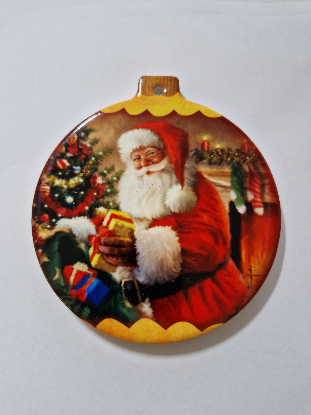 SOTTOBICCHIERE DI NATALE IN CERAMICA E SUGHERO
