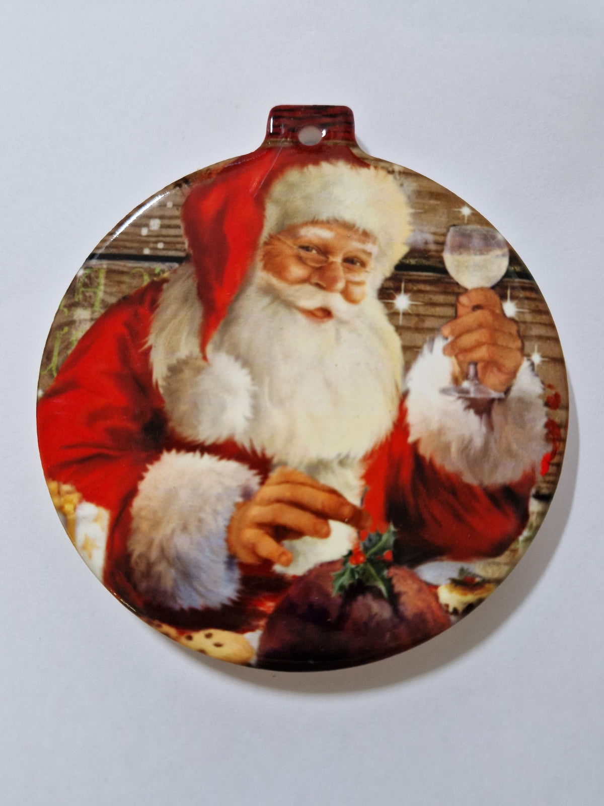SOTTOBICCHIERE DI NATALE IN CERAMICA E SUGHERO