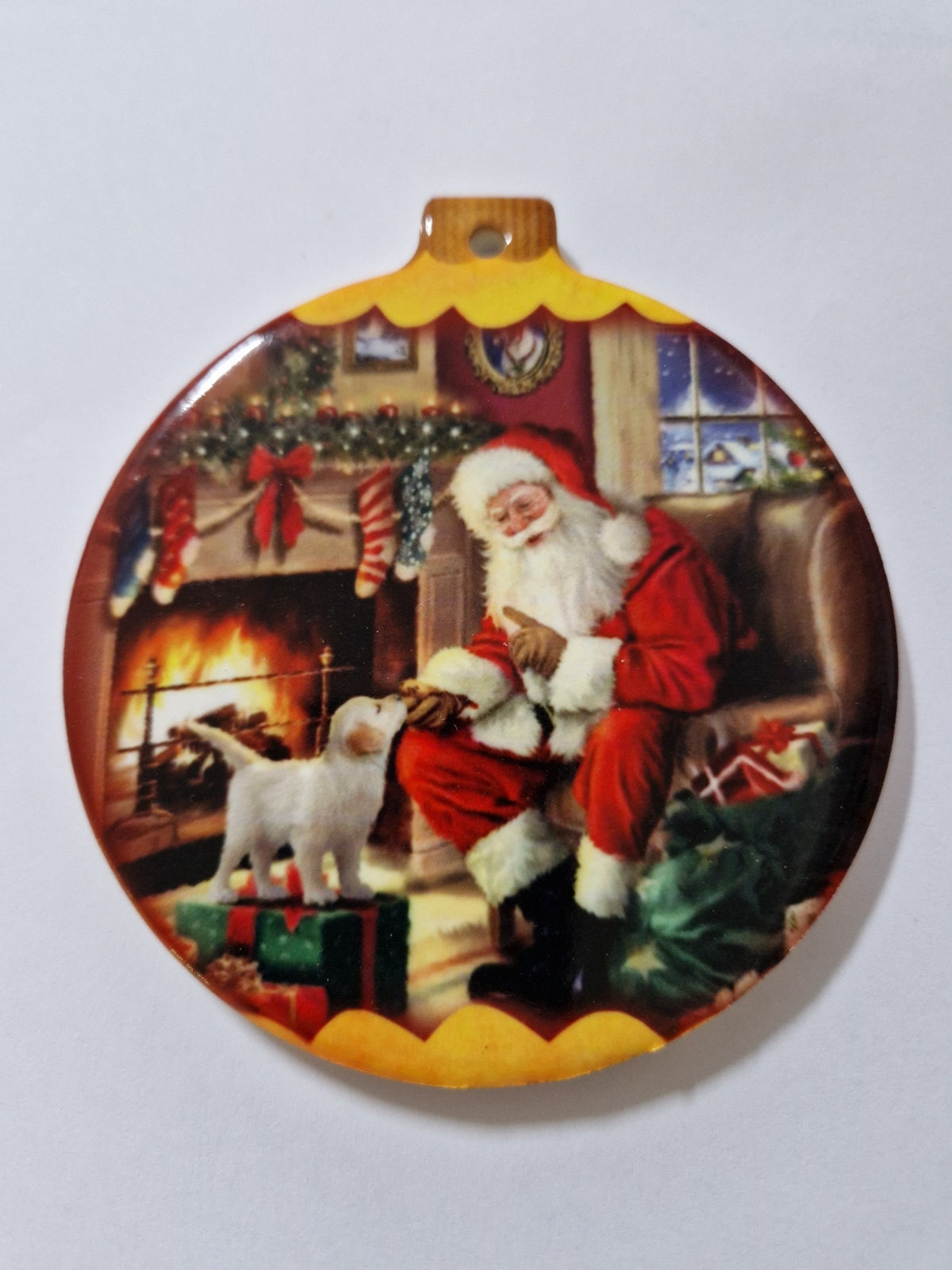 SOTTOBICCHIERE DI NATALE IN CERAMICA E SUGHERO