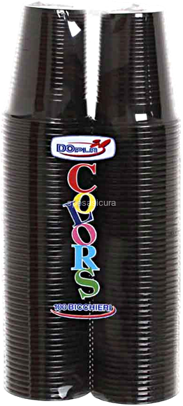 DOPLA COLORS - 100 Bicchieri di plastica