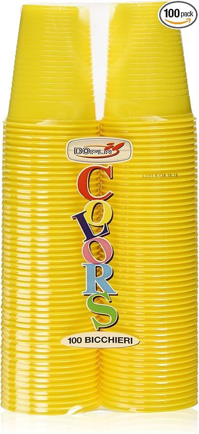 DOPLA COLORS - 100 Bicchieri di plastica
