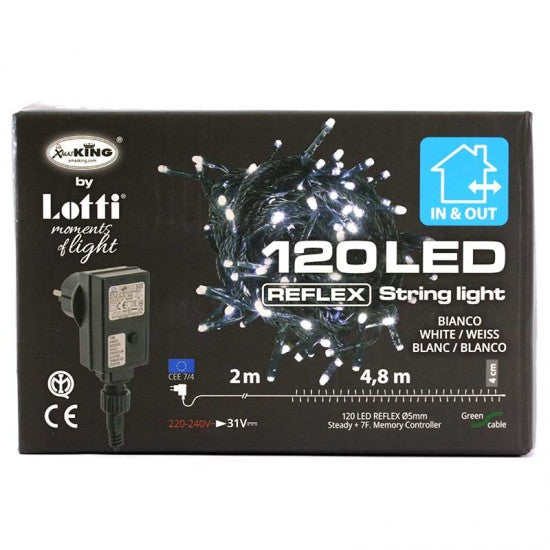LOTTI LUCE 120 LED 4,8 metri Bianco Freddo Interno/Esterno