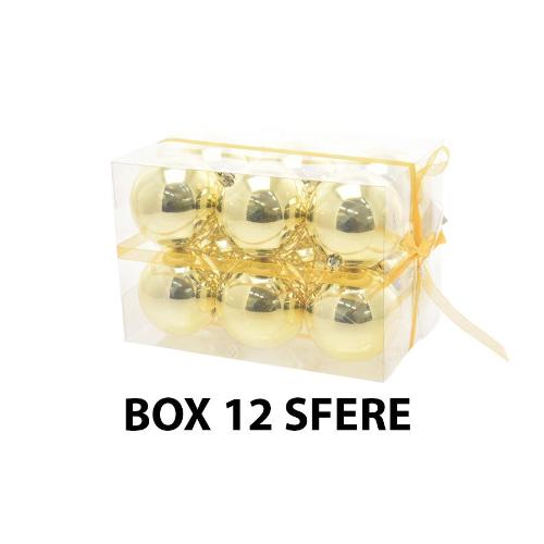 BOX 12 SFERE ORO 8 CM