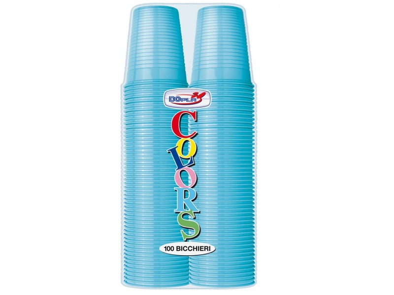 DOPLA COLORS - 100 Bicchieri di plastica