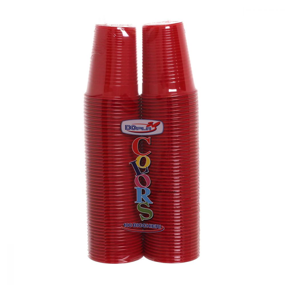 DOPLA COLORS - 100 Bicchieri di plastica