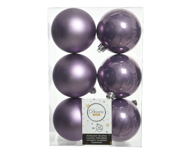 6 PALLINE DI 8 CM VIOLA
