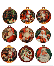 SOTTOBICCHIERE DI NATALE IN CERAMICA E SUGHERO