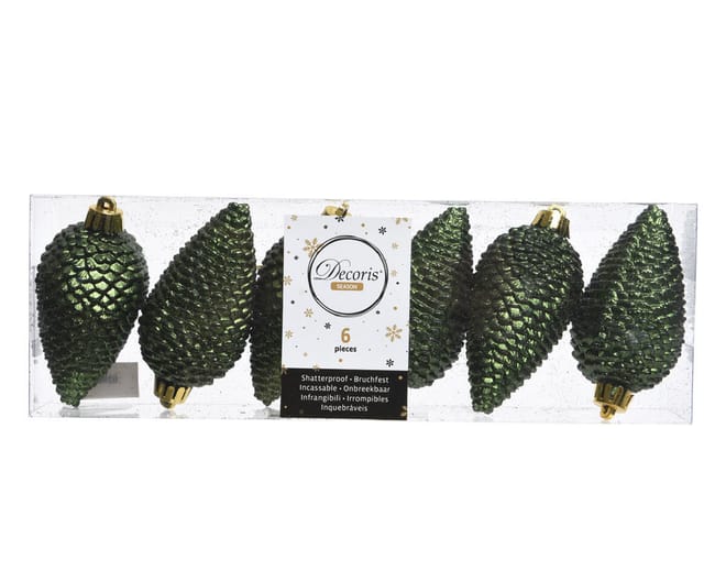 SET DI 6 PIGNE VERDI 4.5 CM